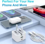 USB-C PD Fast Charger Adaptor UK Socket 20W For iPhone 14 13 12 Pro Max - Image 2